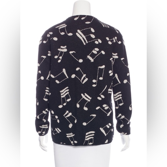 Saint Laurent Music Note Black Mohair Blend Cardigan - Picture 4 of 5
